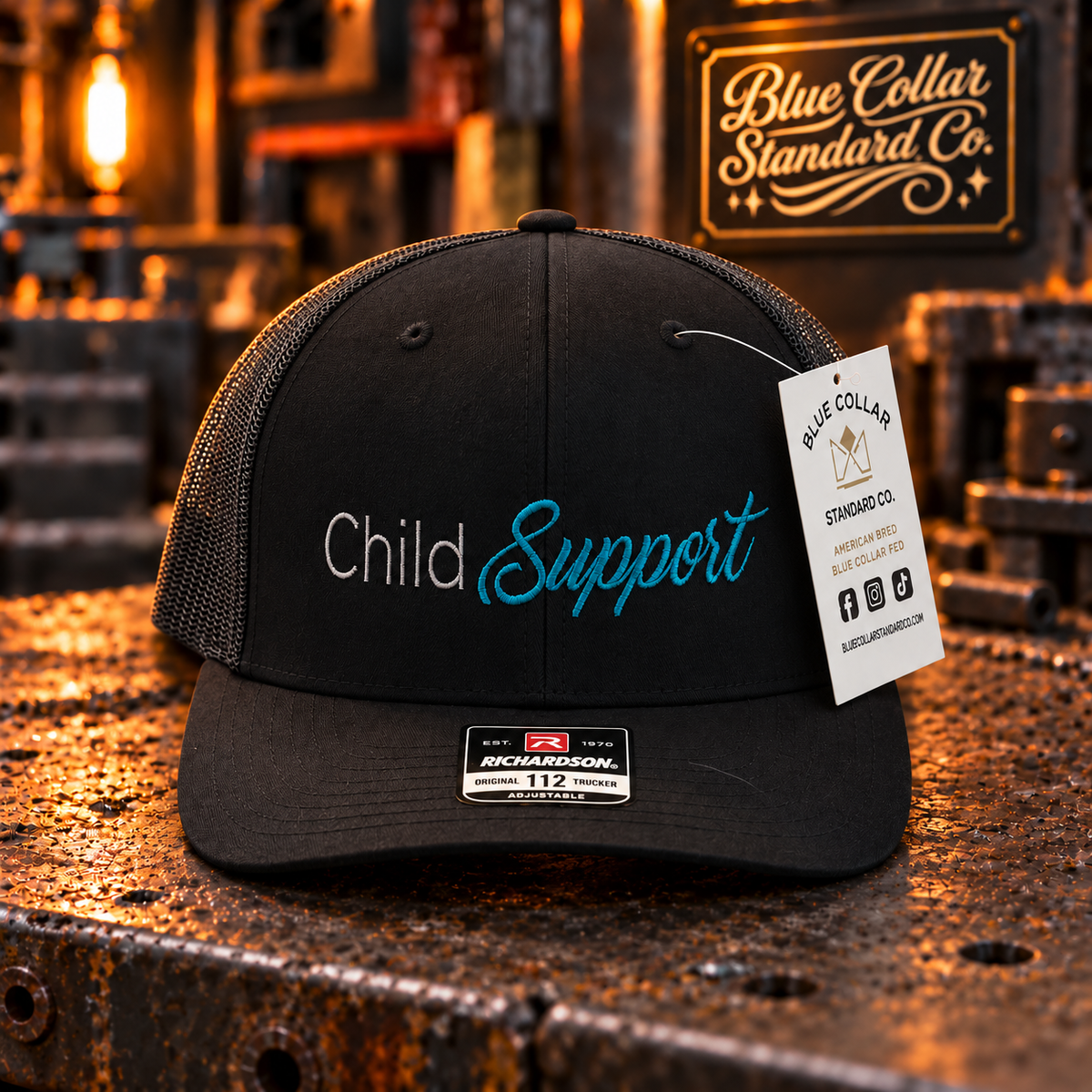 The "Child Support" Trucker Snapback Hat Black