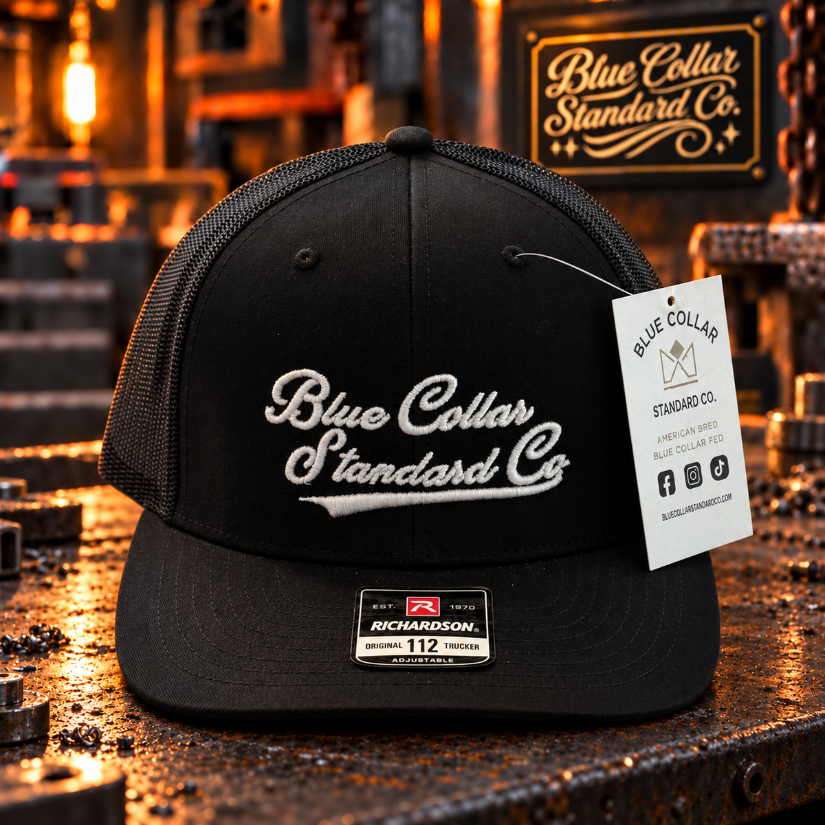 The "Standard" Trucker Snapback Hat Black