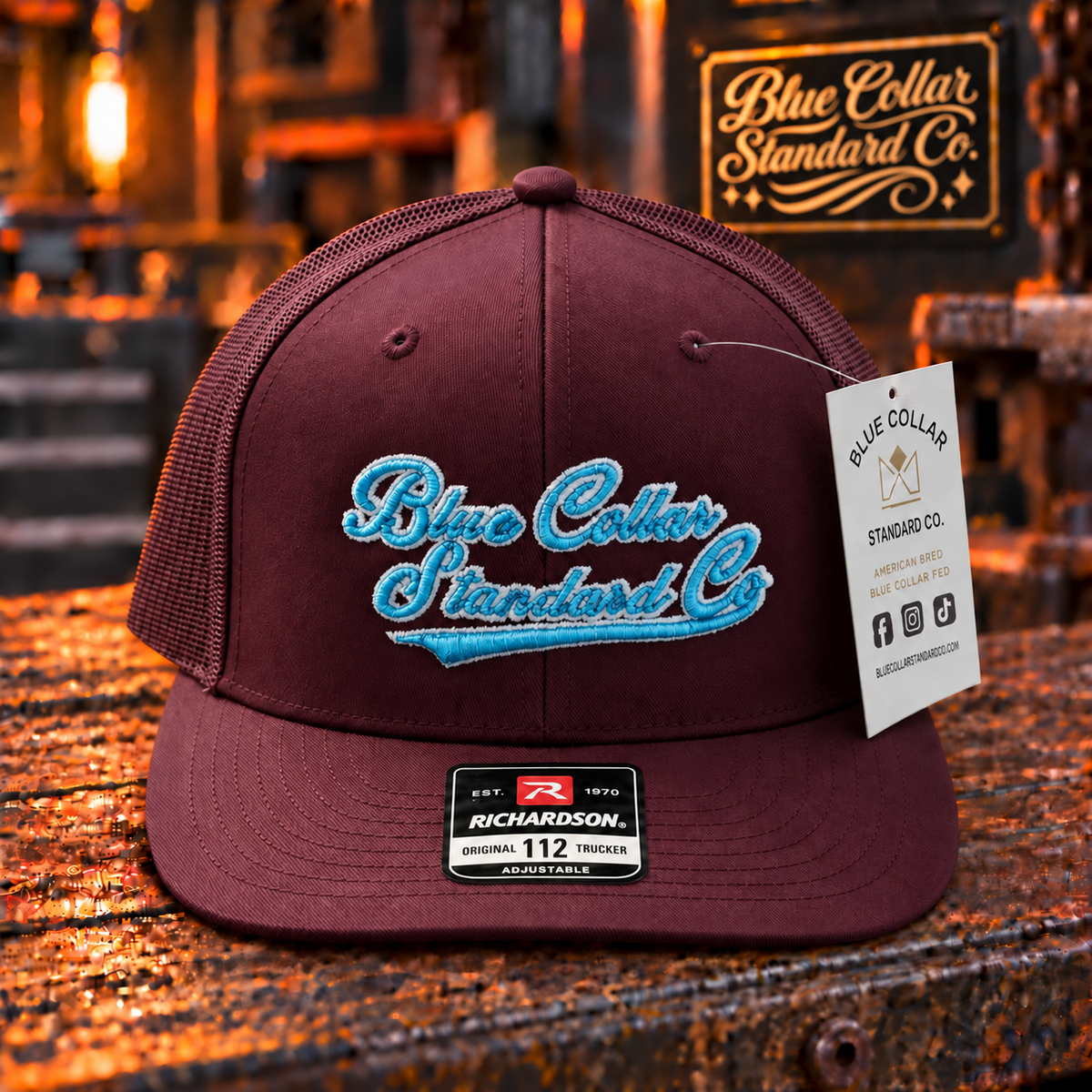 The "Standard" Trucker Snapback Hat Burgundy