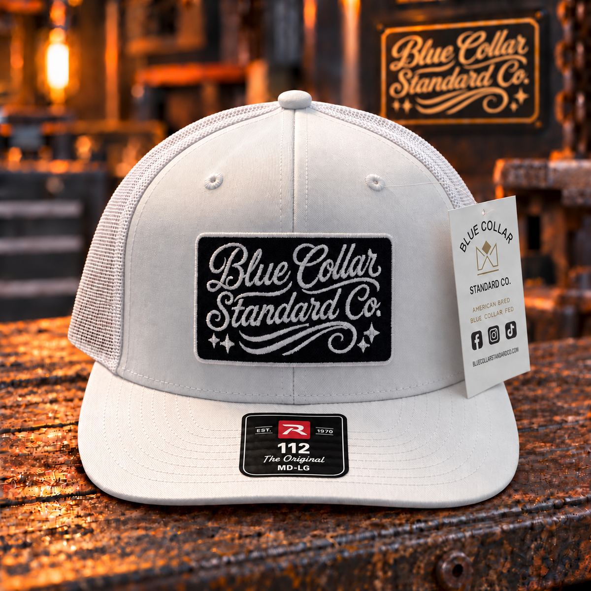 The "Script Patch" Trucker Snapback Hat White